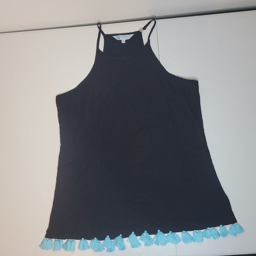 Escapada Living Tassel Hem Sleeveless Boho Festival Tank Women’s M Resort Ready